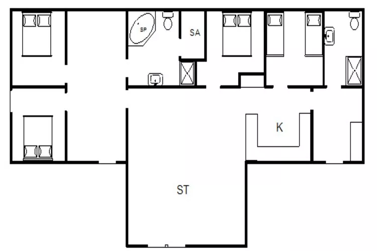 Luxe strandhuis in Henne -- By Traum Ferienwohnungen-Plattegrond