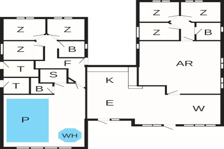 Luxe zwembadvilla in Vejby -- By Traum Ferienwohnungen-Plattegrond