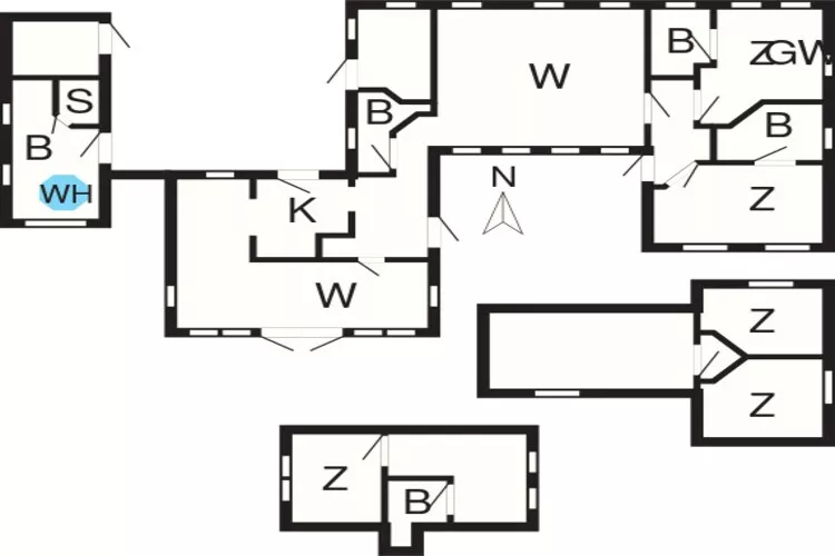 10 persoons vakantie huis in Blåvand-Plattegrond
