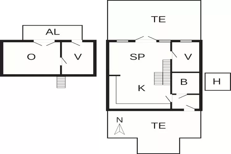 3½ room,2 levels-Plattegrond