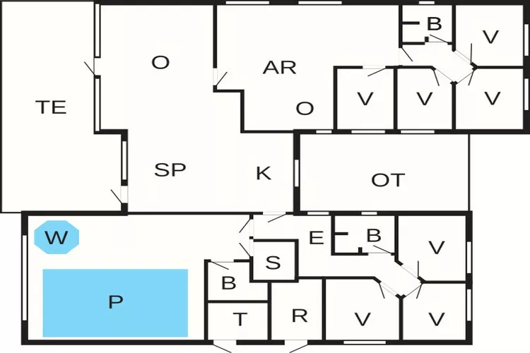 Luxe zwembad retraite in Blavand -- By Traum Ferienwohnungen-Plattegrond
