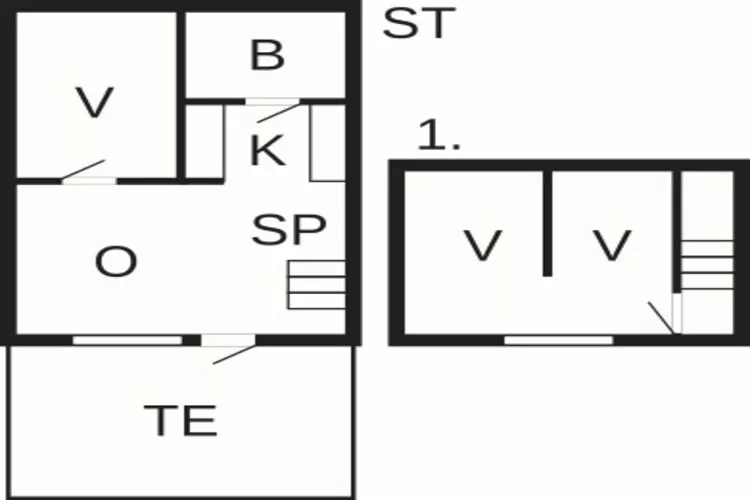 3 room,2 levels,dishwasher-Plattegrond
