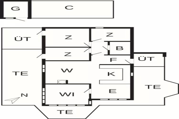 Gezellig strandhuis -- By Traum Ferienwohnungen-Plattegrond