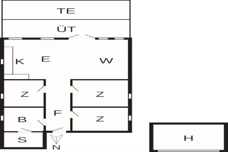 Rustig toevluchtsoord in Toftum -- By Traum Ferienwohnungen-Plattegrond