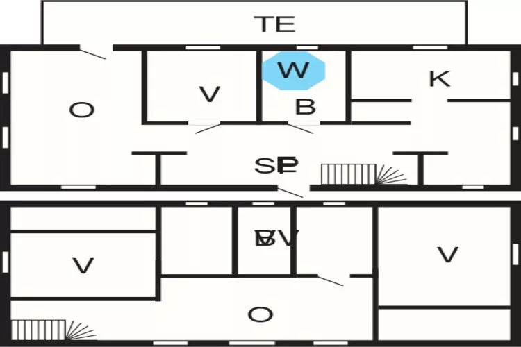 12 persoons vakantie huis in HOVA-Plattegrond