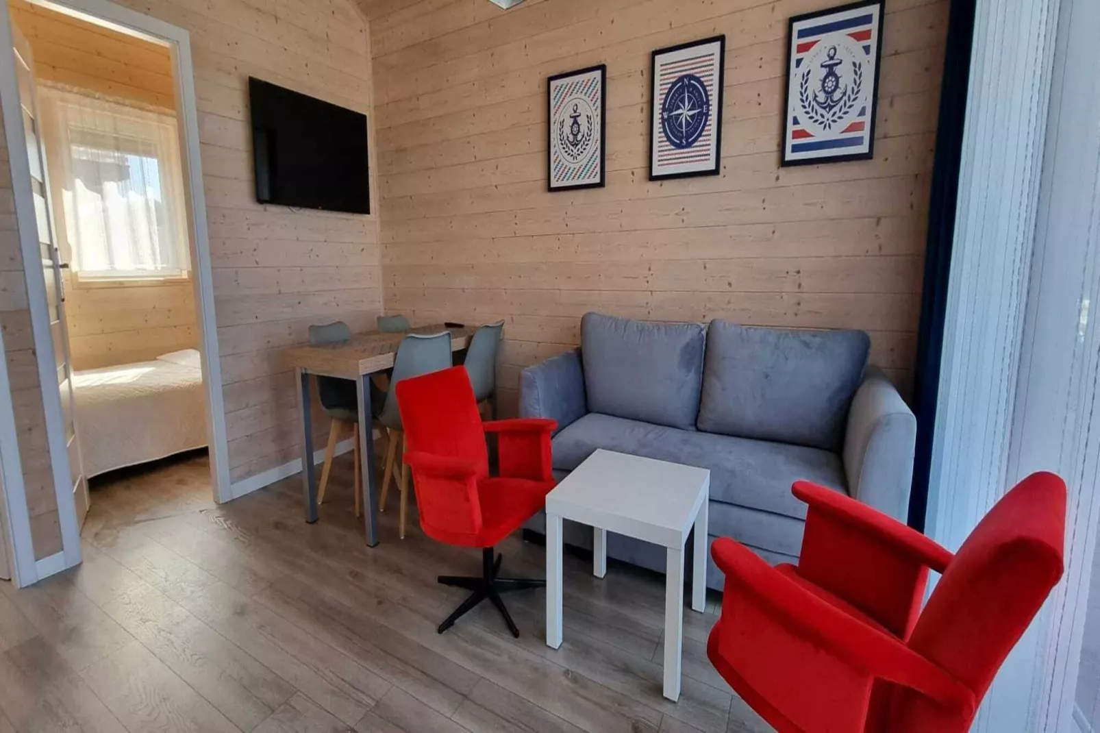Domki wakacyjne parterowe Sarbinowo-Woonkamer