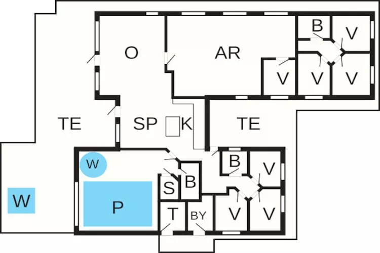 18 persoons vakantie huis in Ålbæk-Plattegrond