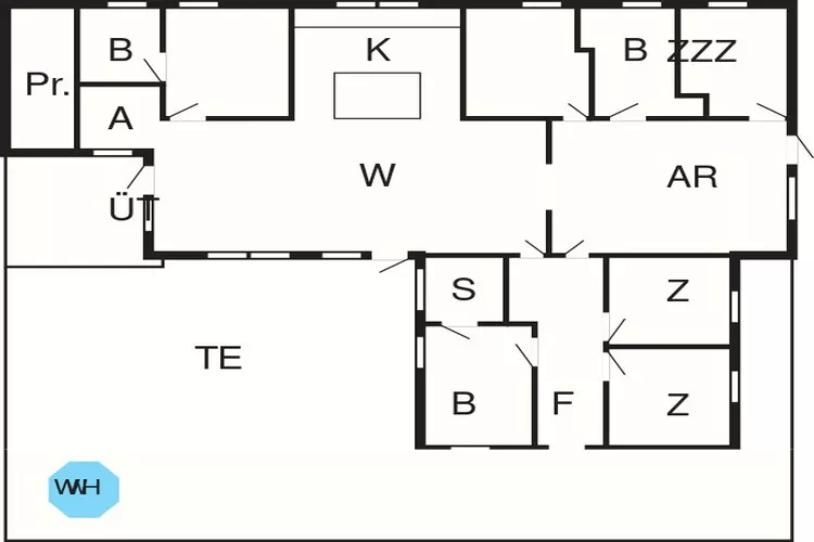 10 persoons vakantie huis in Blåvand-Plattegrond