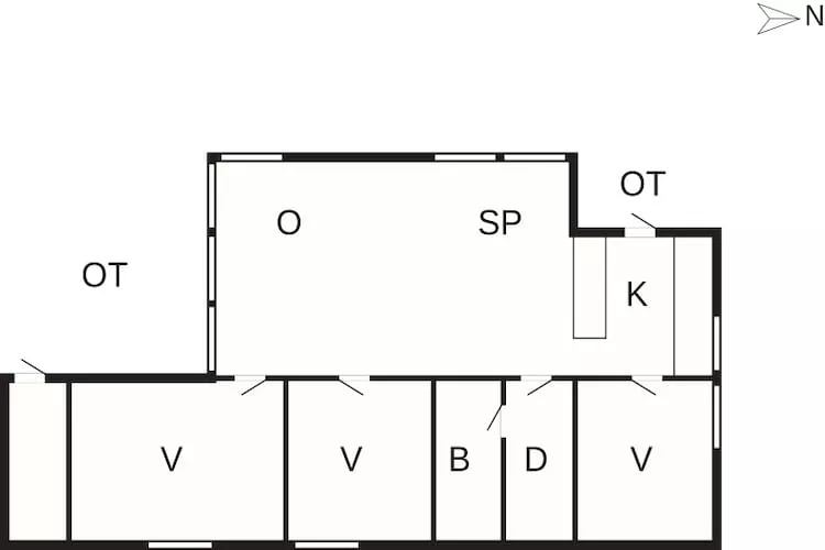 Vakantiehuis aan zee met hottub-Plattegrond