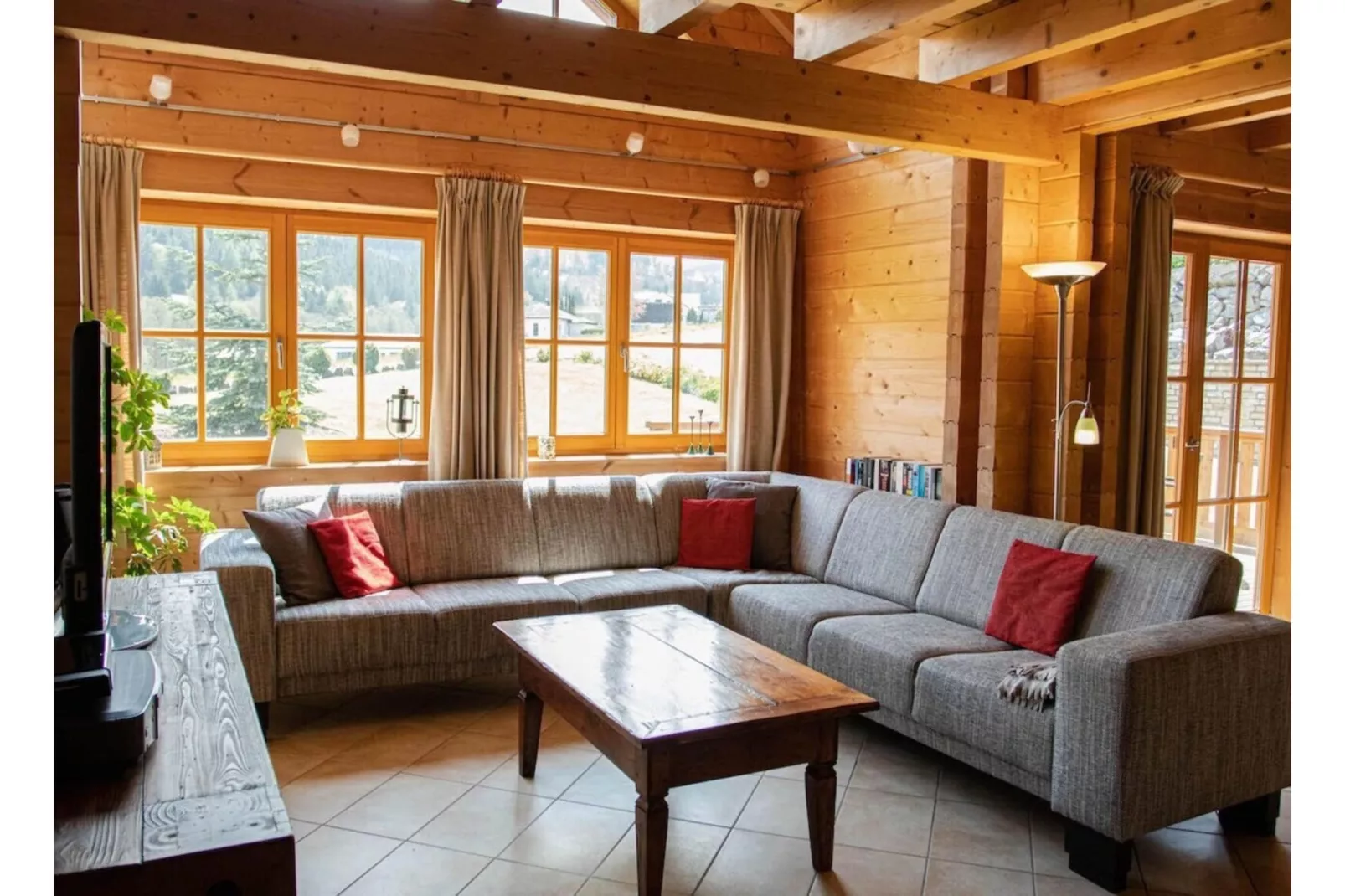 Luxus Blockhaus B-Woonkamer
