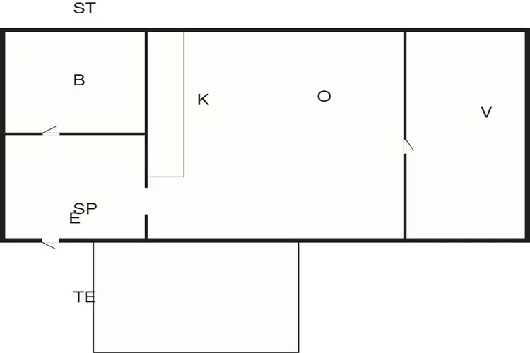 Licht vakantiehuis in Vollsjö-By Traum-Plattegrond