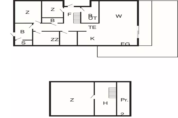 10 persoons vakantie huis in Søndeled-Plattegrond