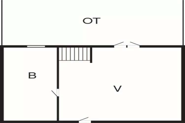 Værelse til 2 personer med bad-Plattegrond