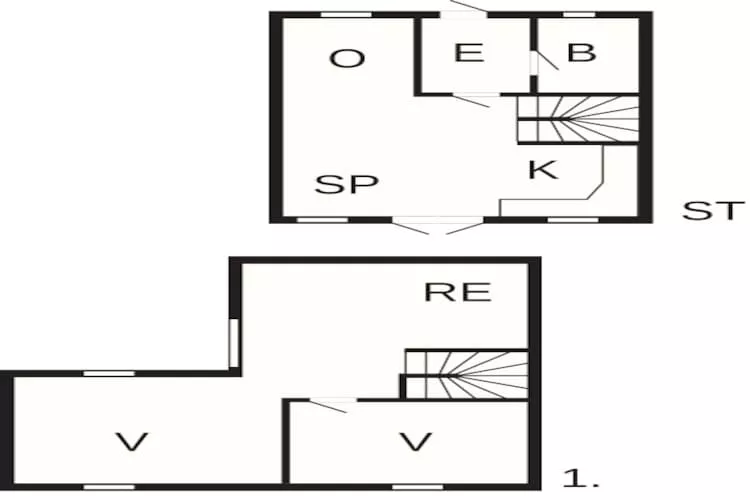 4 room,2 levels-Plattegrond
