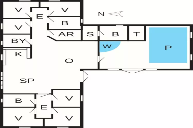 12 persoons vakantie huis in Væggerløse-Plattegrond