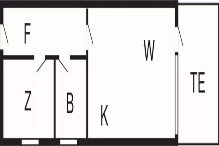 2 room,ground/1 st floor-Plattegrond
