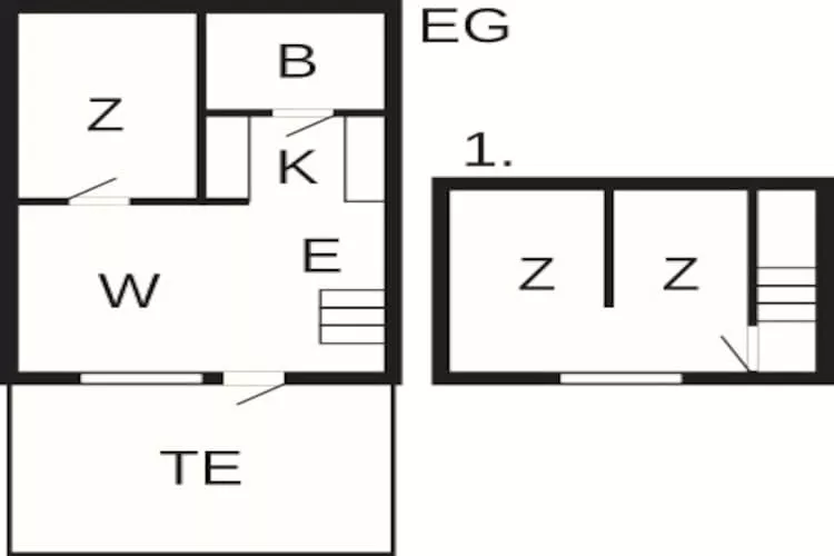 3 room,2 levels-Plattegrond