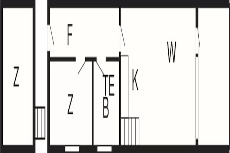2½ room w/seaview, 1 st floor-Plattegrond