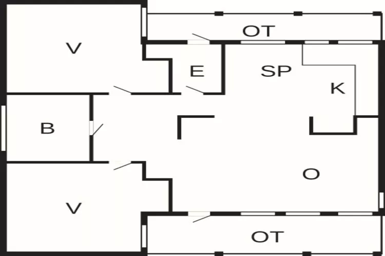 3 room w/fiordview,Standard-Plattegrond