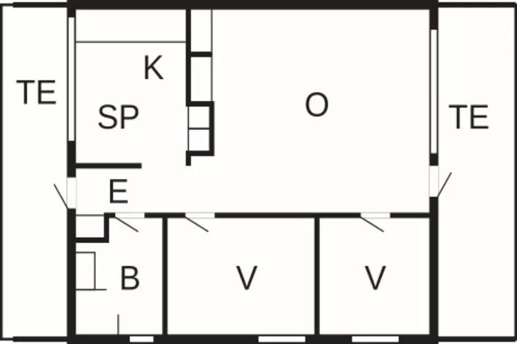 6 persoons vakantie huis op een vakantie park in Hanstholm-Plattegrond