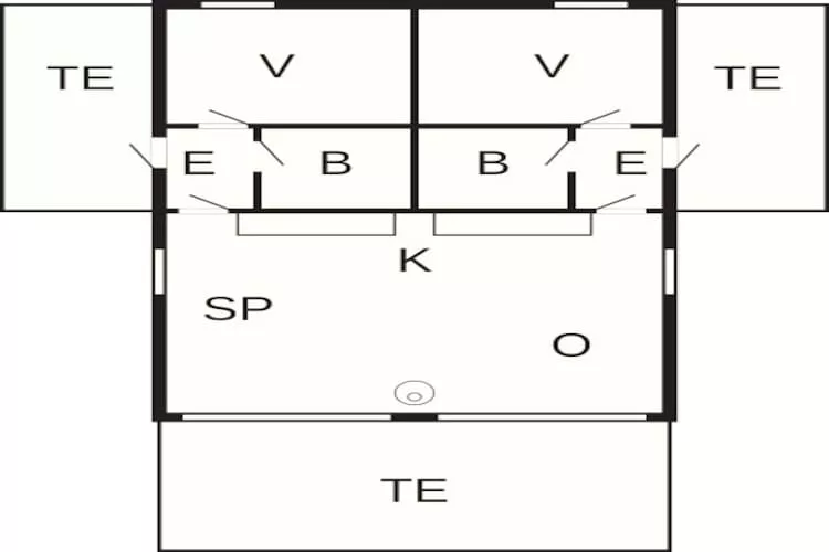 3 room,1st row,renovated-Plattegrond