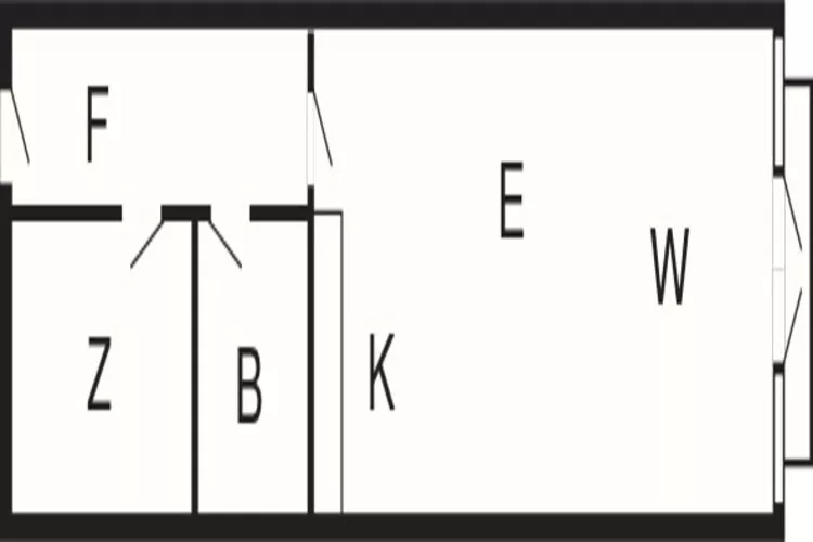 2 room-Plattegrond