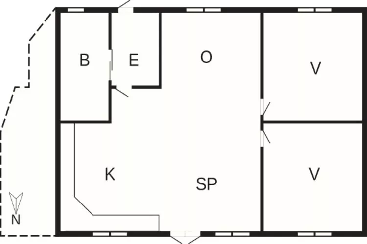 3 room,ground floor-Plattegrond