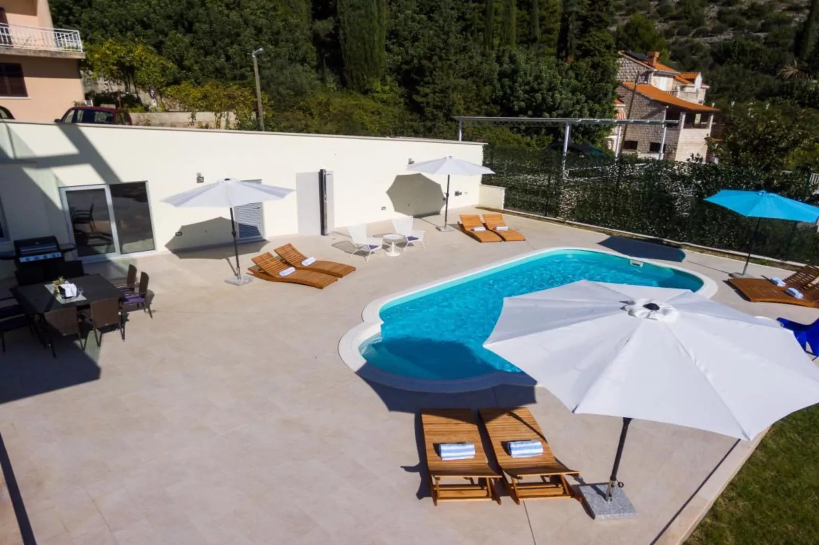 Villa Dupcic - Five-Bedroom Villa with Private Pool and Sea View-Zwembad