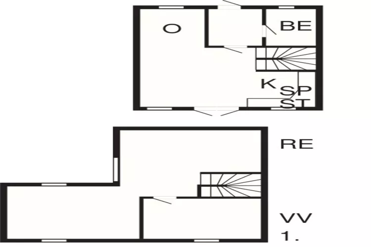 4 room,2 levels-Plattegrond