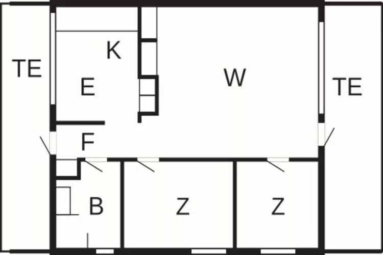 A-3½ room,close to beach-Plattegrond
