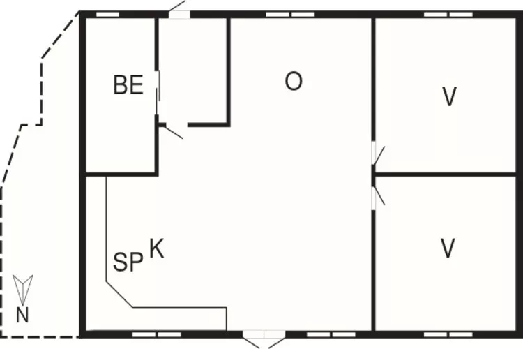 3 room,ground floor-Plattegrond