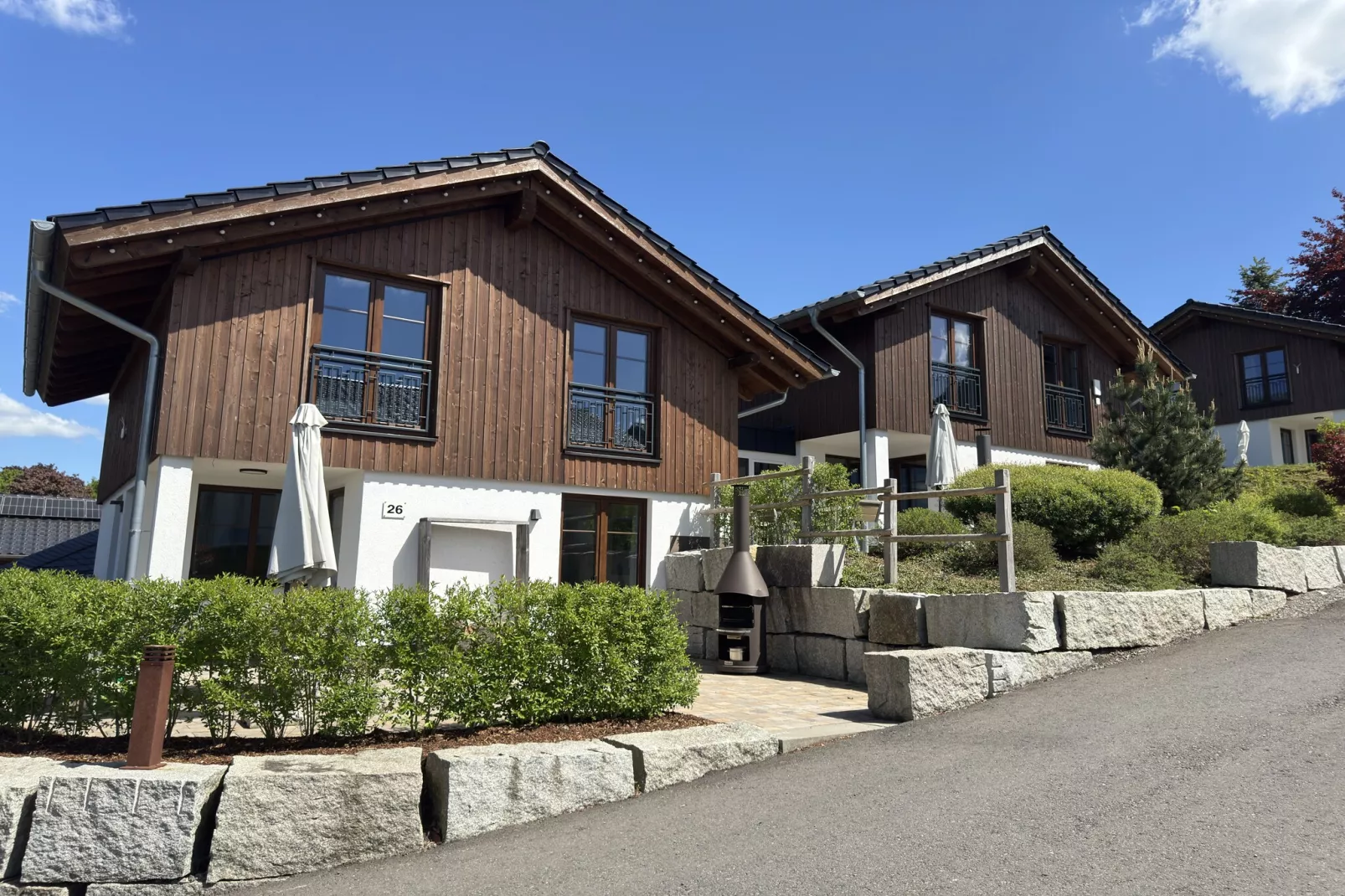 Premiumchalet bis 2 Pers-Buitenkant zomer