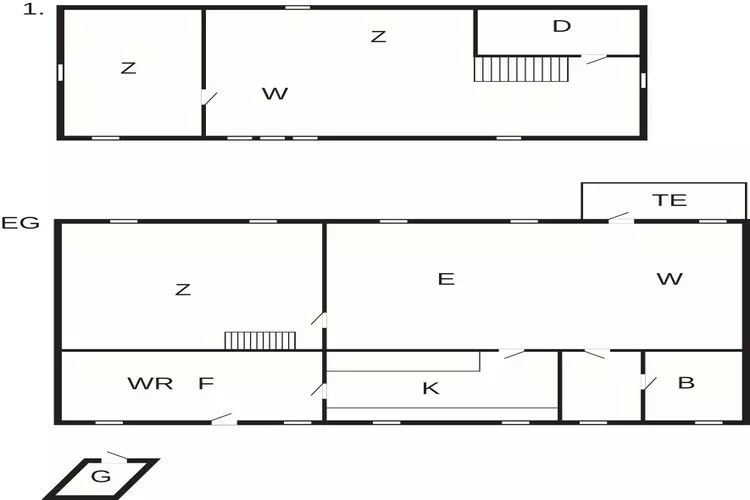 Panoramisch vissershuis -- By Traum Ferienwohnungen-Plattegrond