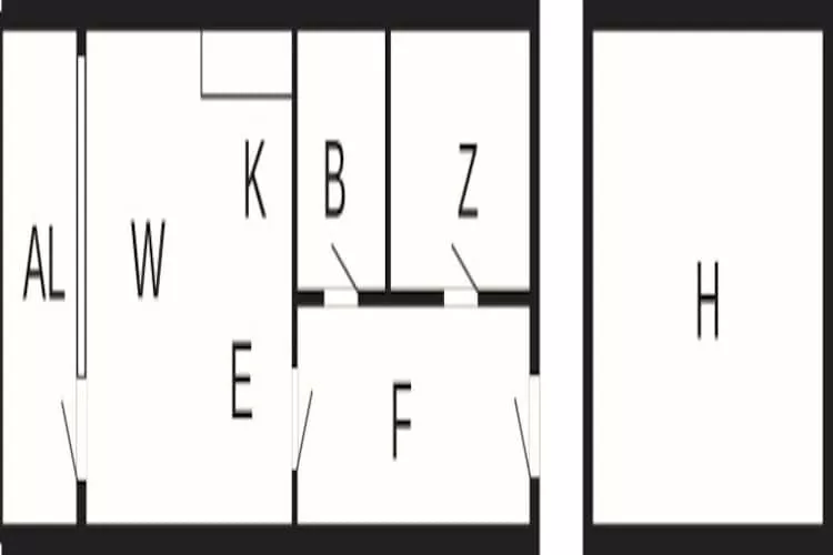 2½ room,1 st floor,65m2-Plattegrond