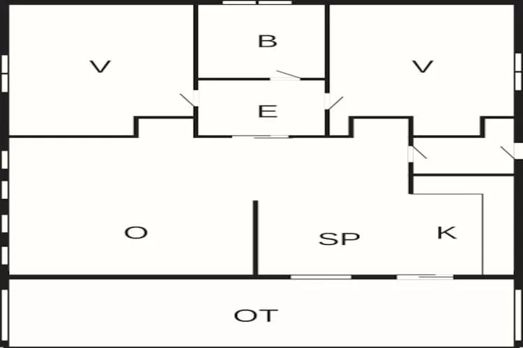 1 bad m/havkig Standard-Plattegrond