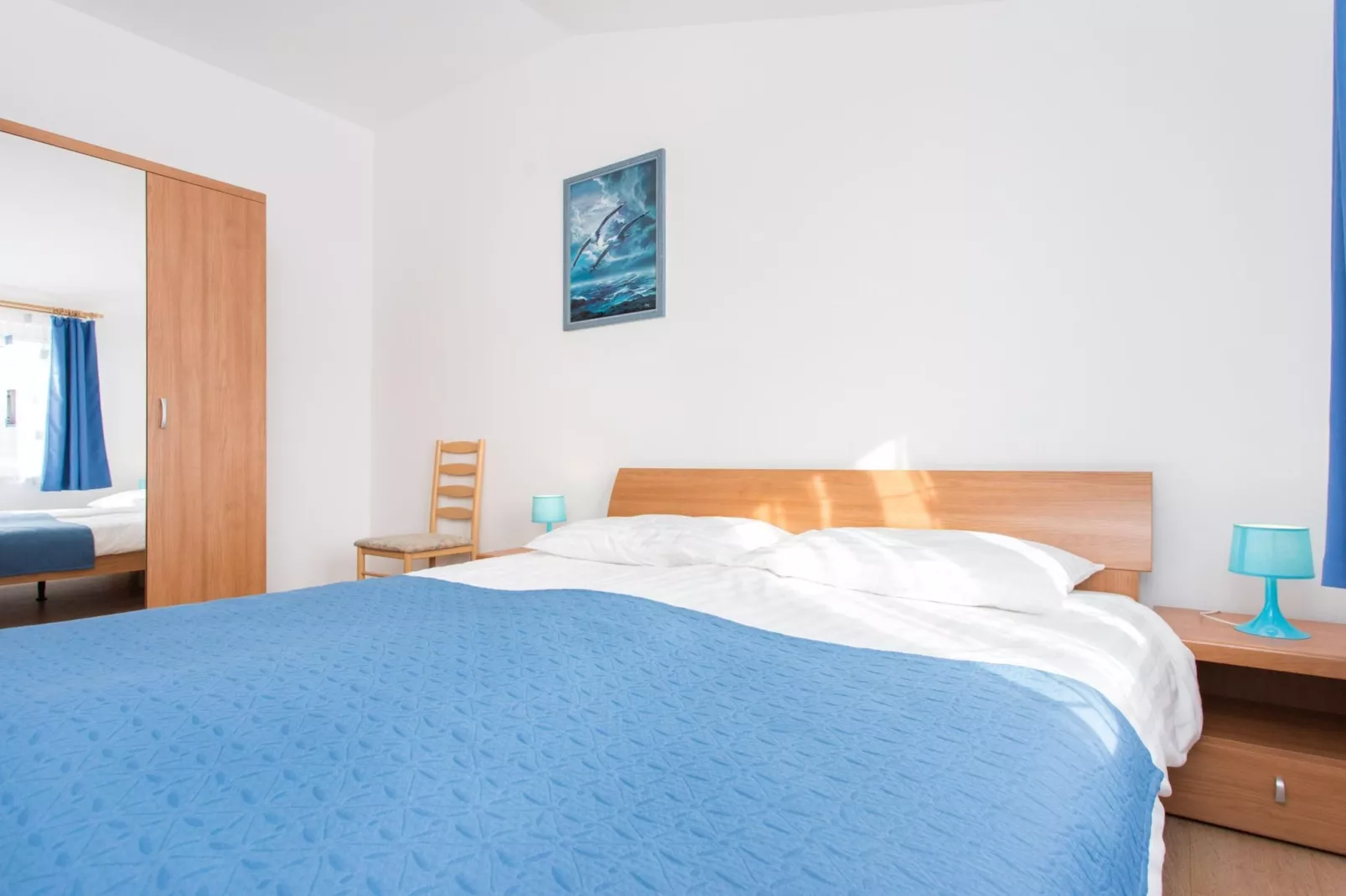 Scenic Elegant Apartments Krk with Balcony and Pool - Standard Two Bedroom Apartment with Balcony and Pool (owner 3)-Slaapkamer