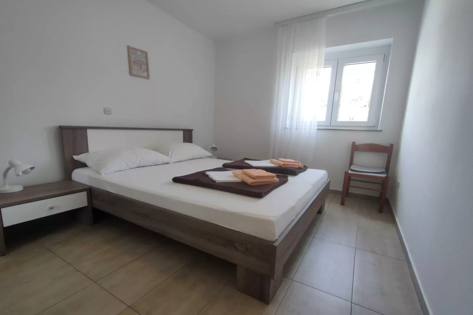 Apartments Krk with Sea View and Terrace - Standard Two Bedroom Apartment with Sea View ant Terrace (owner first floor)-Slaapkamer