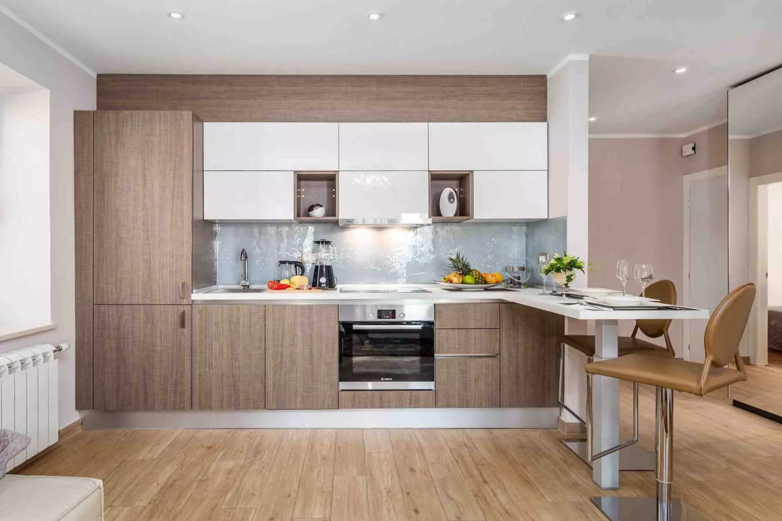 Modern Comfort with Shared Pool, Balconies & Lush Green Surroundings - One Bedroom Apartment (Romantic)-Keuken