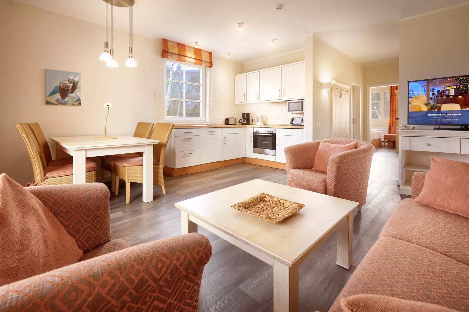 Garten Ferienwohnung - Strandhotel Dünenmeer-Woonkamer