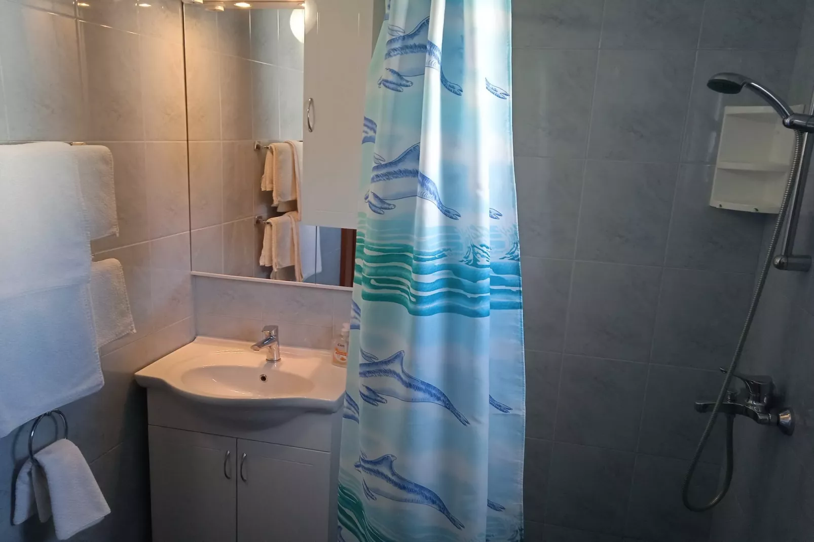 Apartments Ana Lopud - Double Room with Balcony and Sea View - (1 floor)-Badkamer