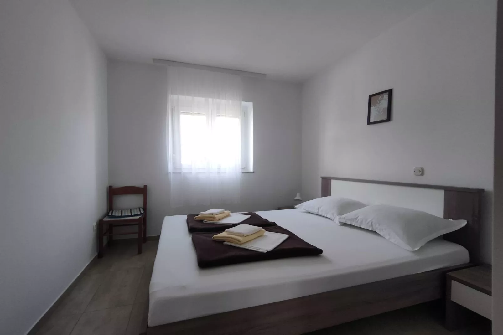 Apartments Krk with Sea View and Terrace - Standard Two Bedroom Apartment with Sea View ant Terrace (owner first floor)-Slaapkamer