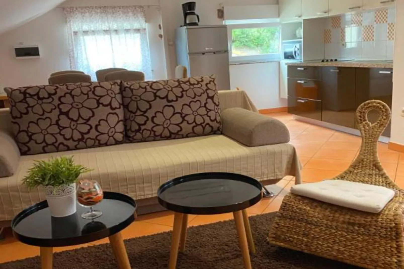 Apartments Lara Rab - Two Bedroom Apartment with Loggia-Woonkamer