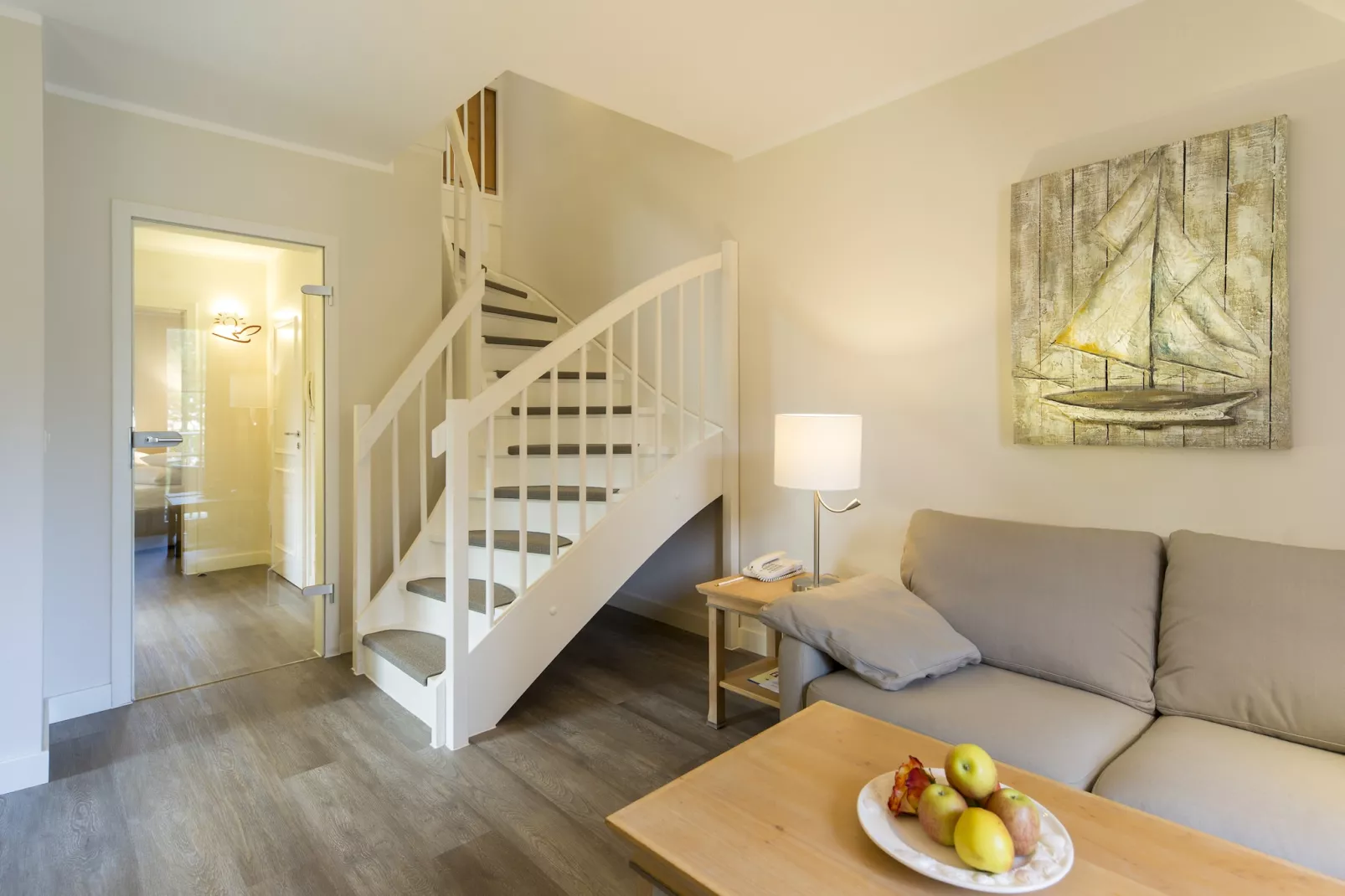 Maisonette Ferienwohnung - Strandhotel Fischland-Woonkamer