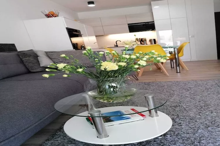 Apartment de luxe am Strand von Rewal-Woonkamer