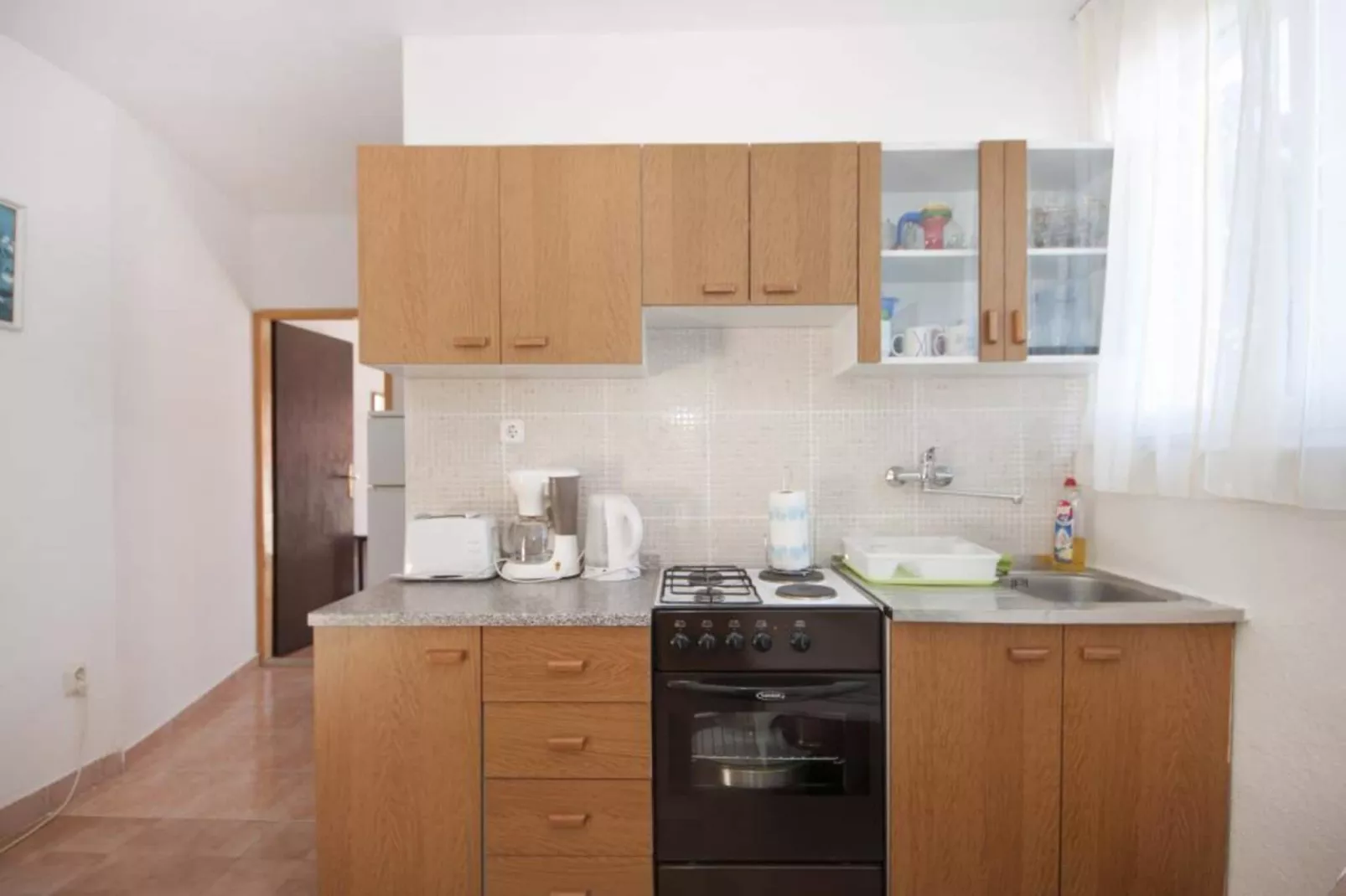 Apartments Mira -One Bedroom Apartment with Terrace and Sea View(A1)-Keuken