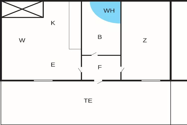 2 Personen vakantie huis in Højer-Plattegrond