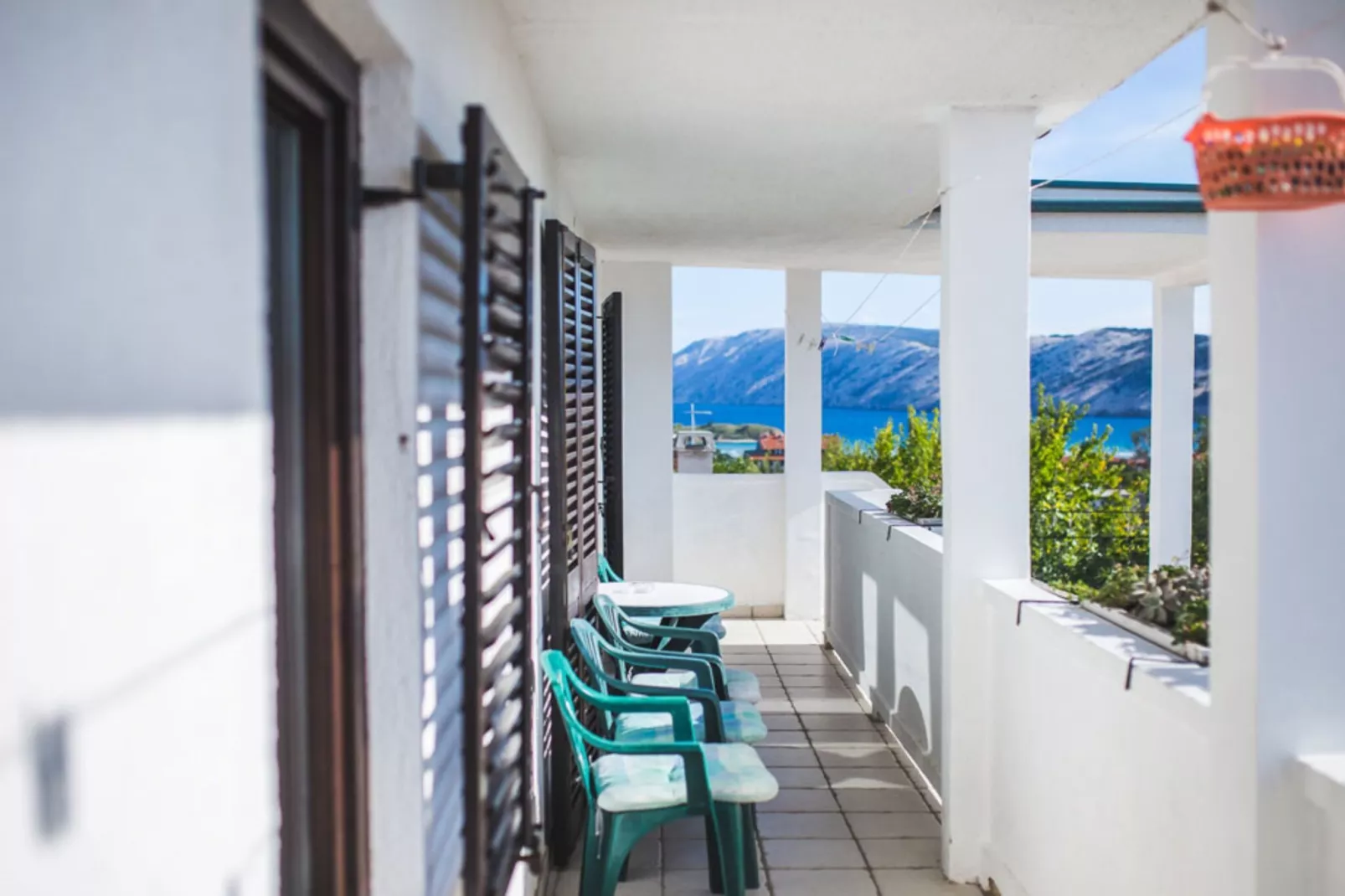 Apartments Jug - Standard Studio Apartment with Balcony and Sea View-Terrasbalkon