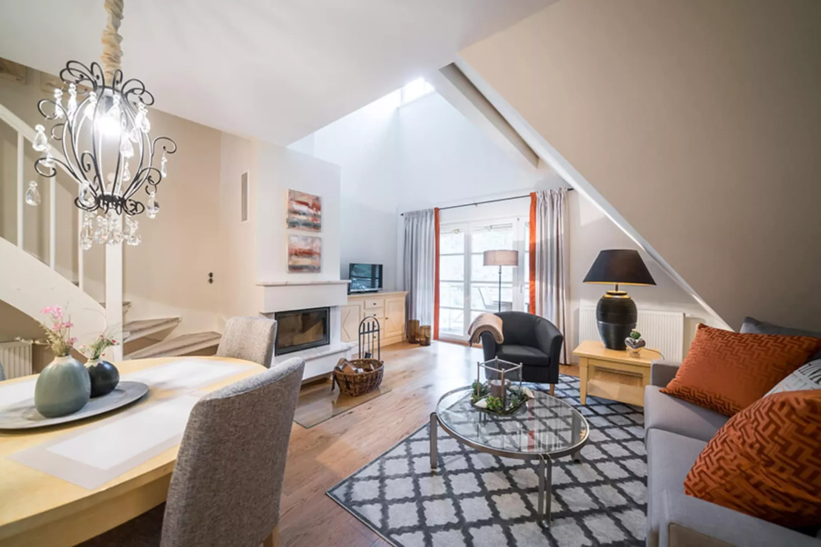Haus Sonne - Maisonette Fewo - Strandhotel Fischland-Woonkamer