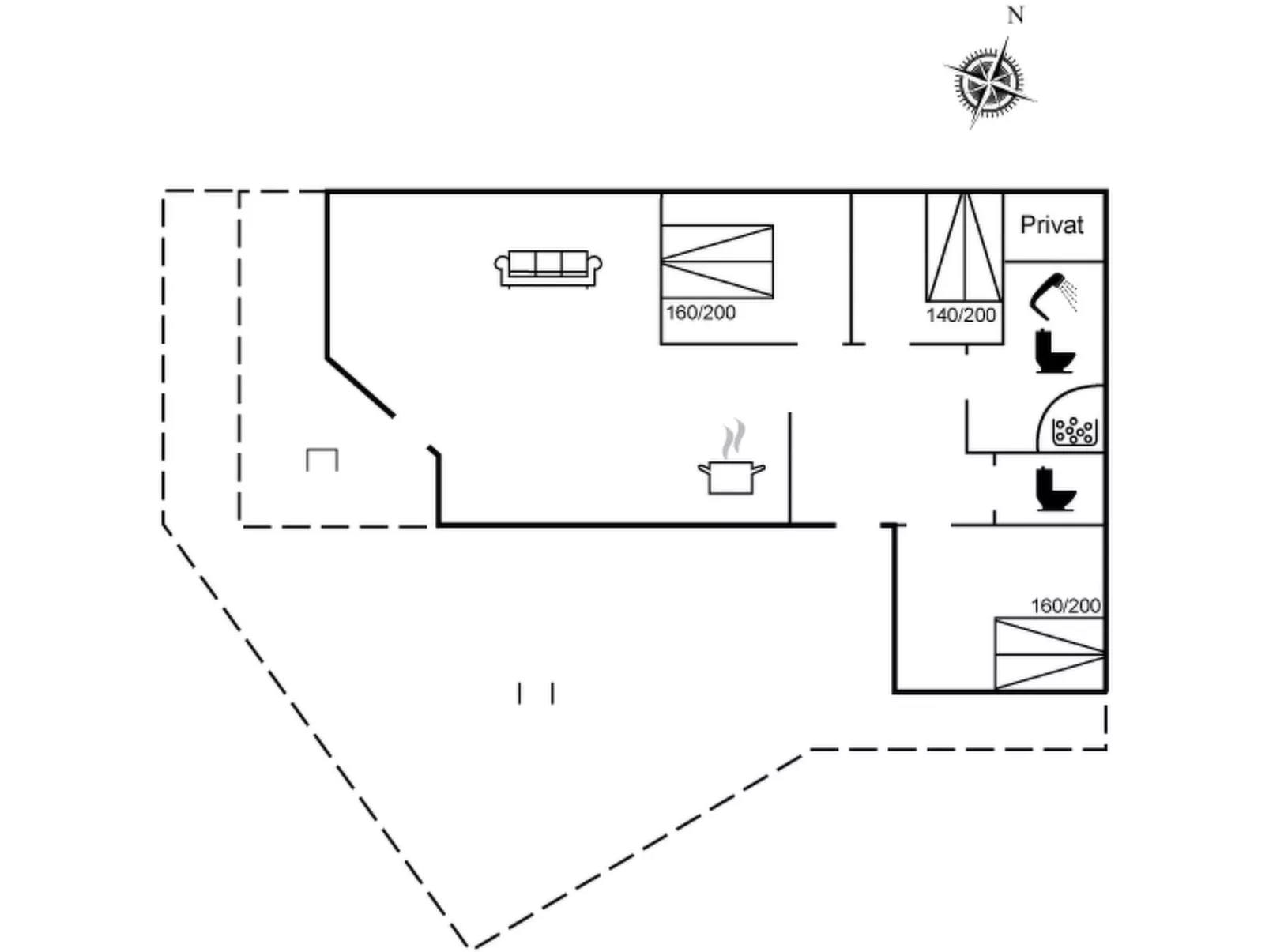 "Enja" - 150m from the sea