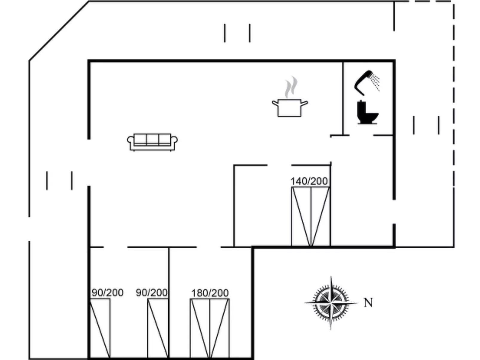 "Kamp" - 700m from the sea